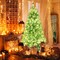 6/7 FT Blue Artificial Christmas Tree with 280/380 Warm White LED Lights and Foldable Metal Stand-6 FT